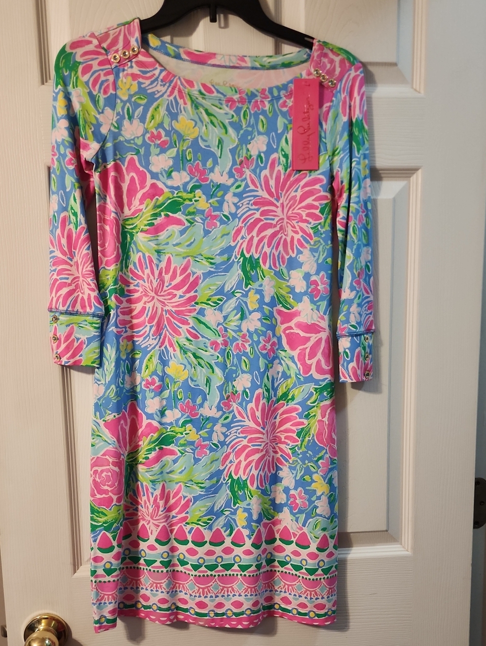 NWT Lilly Pulitzer 3/4 Sleeve Dress With Vibrant Colors Size XXS